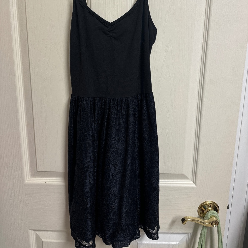 Pink Victoria's Secret black lace dress